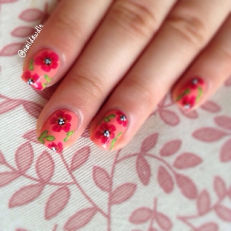 how to floral summer nail art tutorial flower
